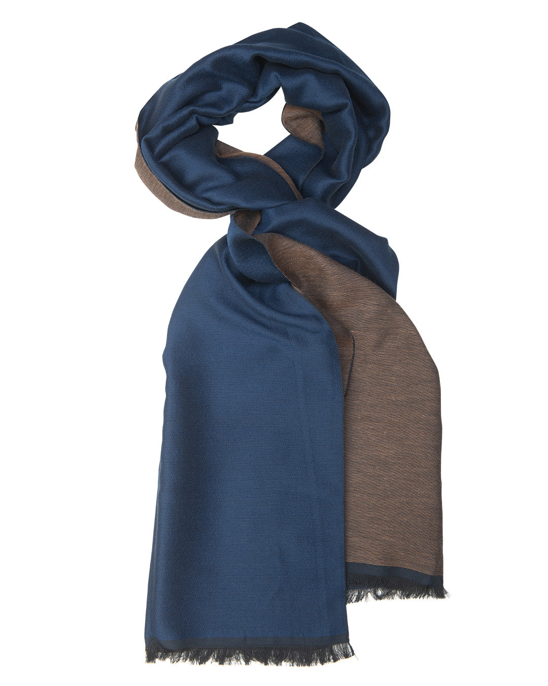 Blue Double Sided Italian Mohair & Cotton Blend Scarf
