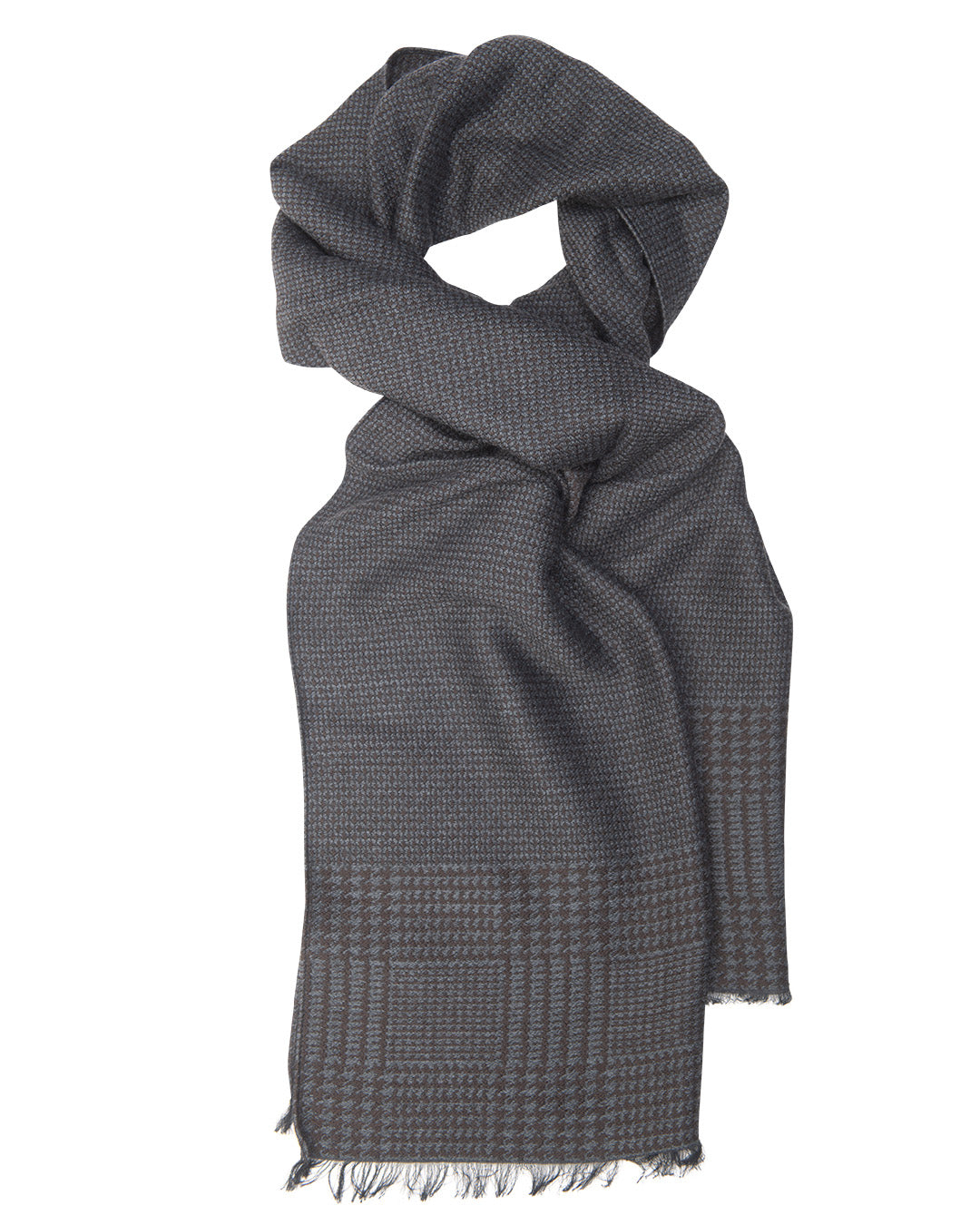Brown Birdseye Italian Wool & Modal Blend Scarf