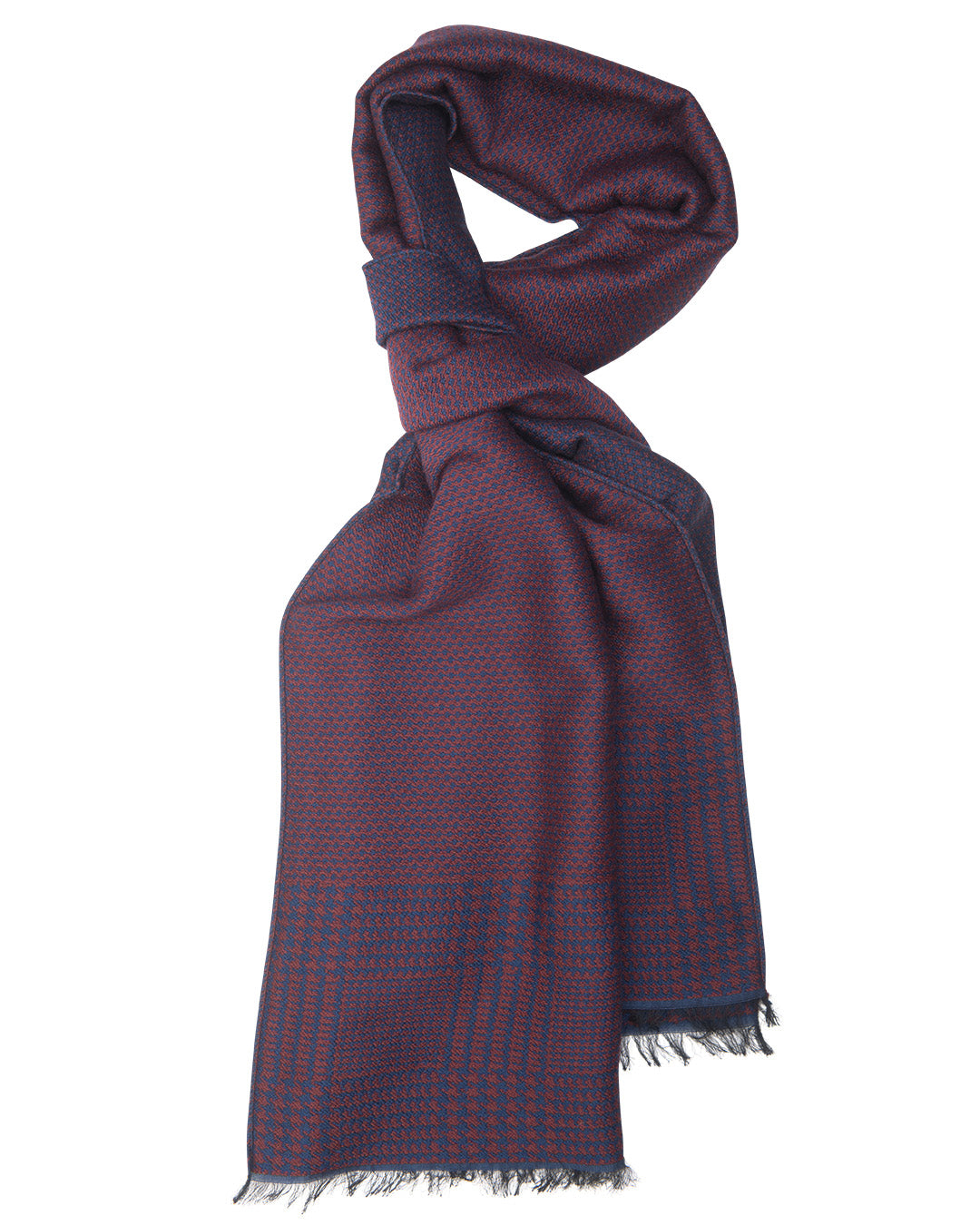 Burgundy Birdseye Italian Wool & Modal Blend Scarf
