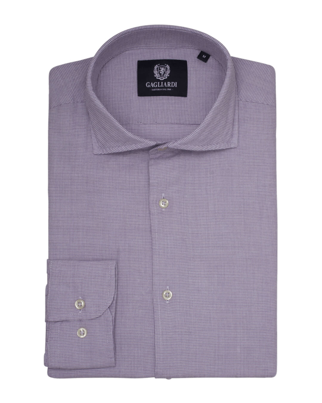 Purple Flannel Puppytooth Slim Fit Extreme Cutaway Shirt