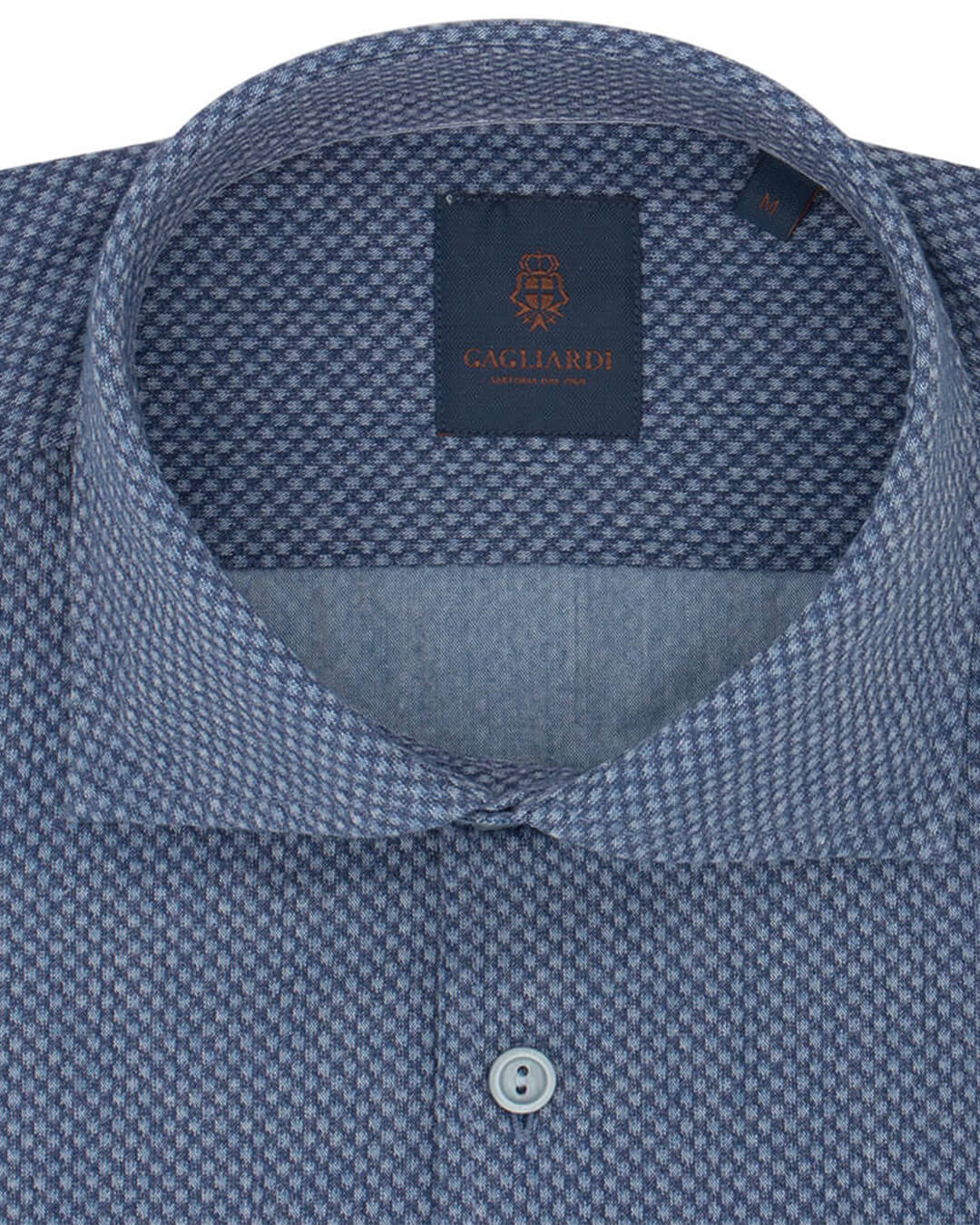 Slim Fit Indigo Spot Cotton Shirt