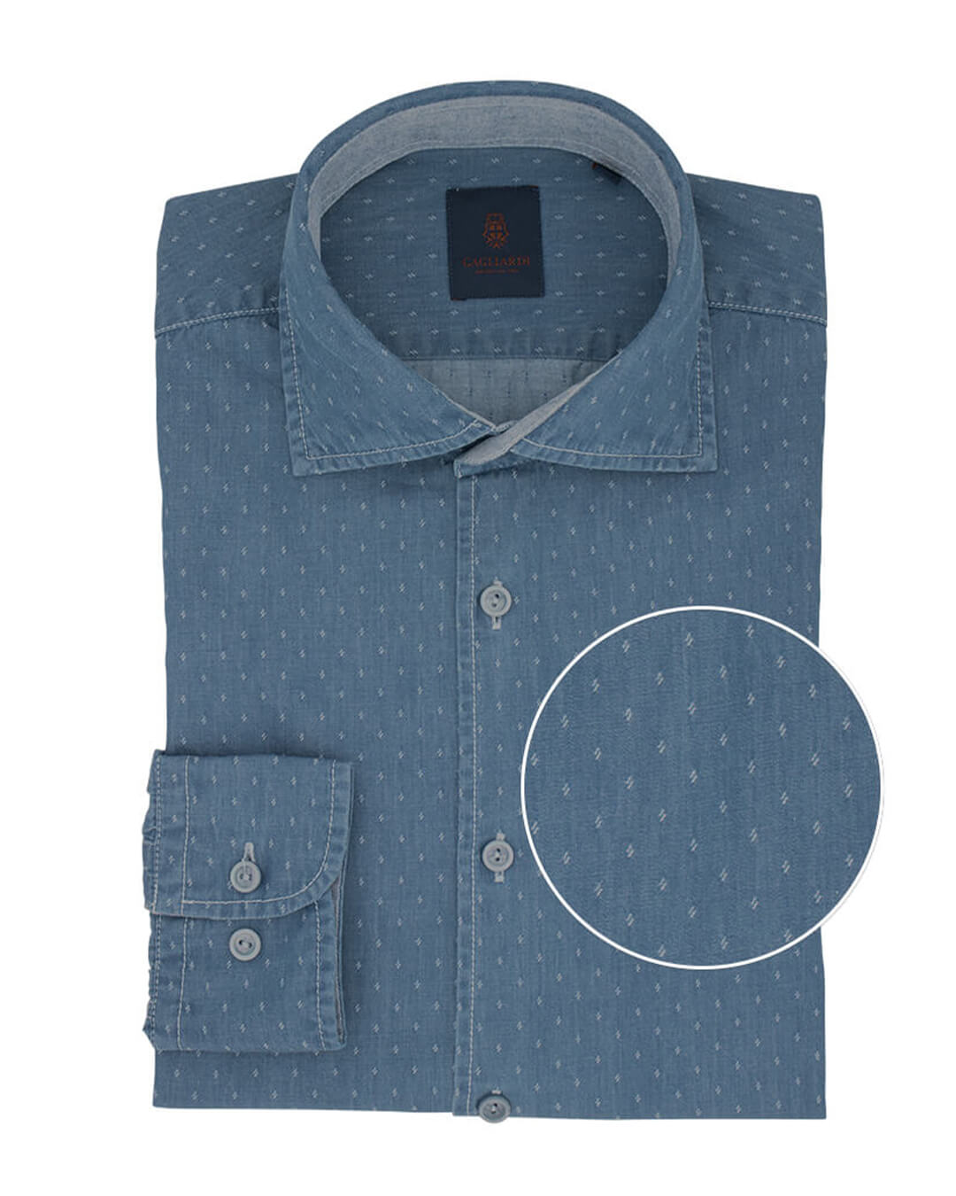 Slim Fit Blue Diamond Dobby Cotton Shirt