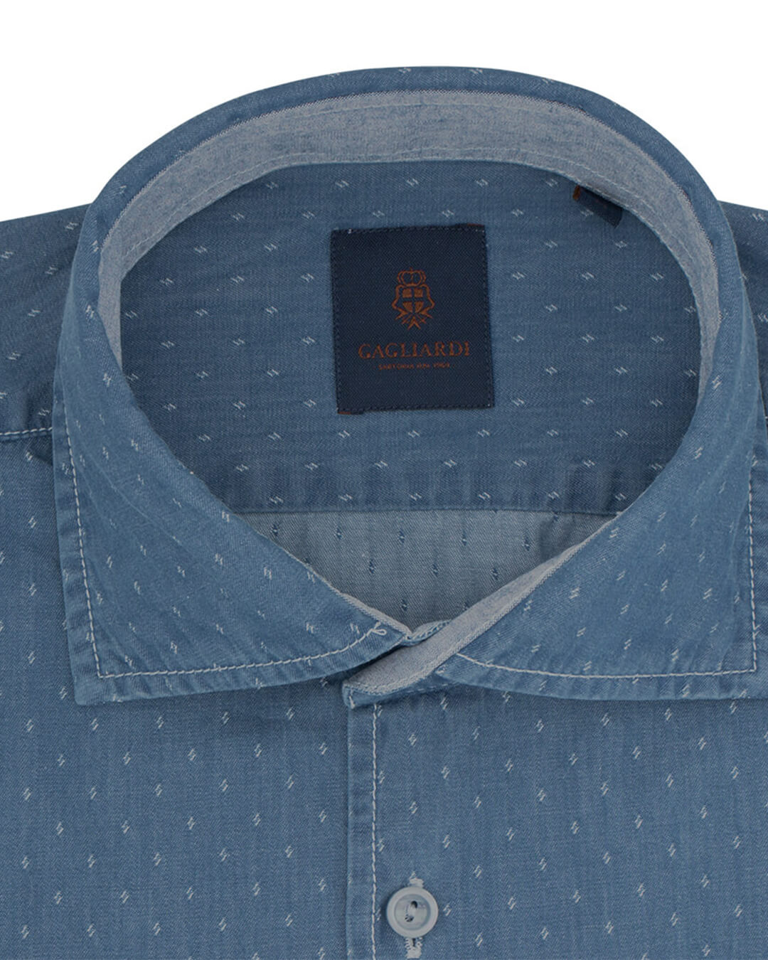 Slim Fit Blue Diamond Dobby Cotton Shirt