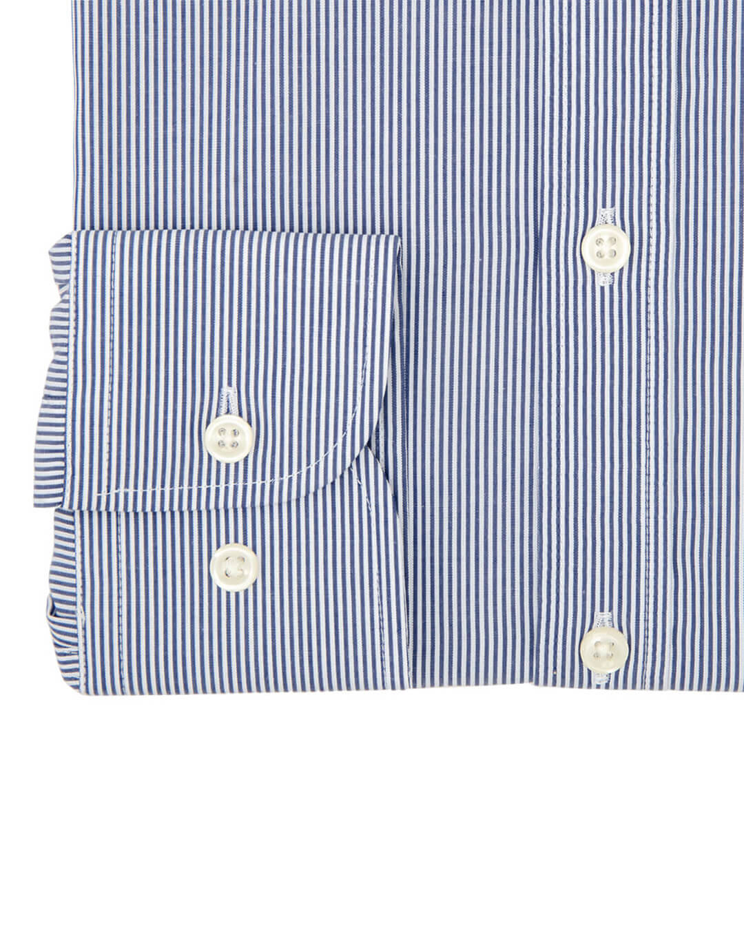 Slim Fit Navy Pencil Stripe Poplin Cotton Non Iron Shirt