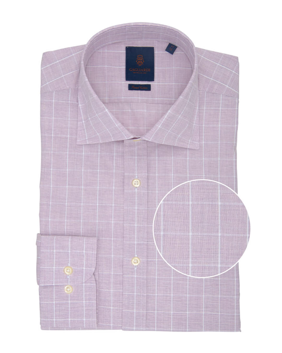 Slim Fit Pink Melange Windowpane Poplin Cotton Shirt