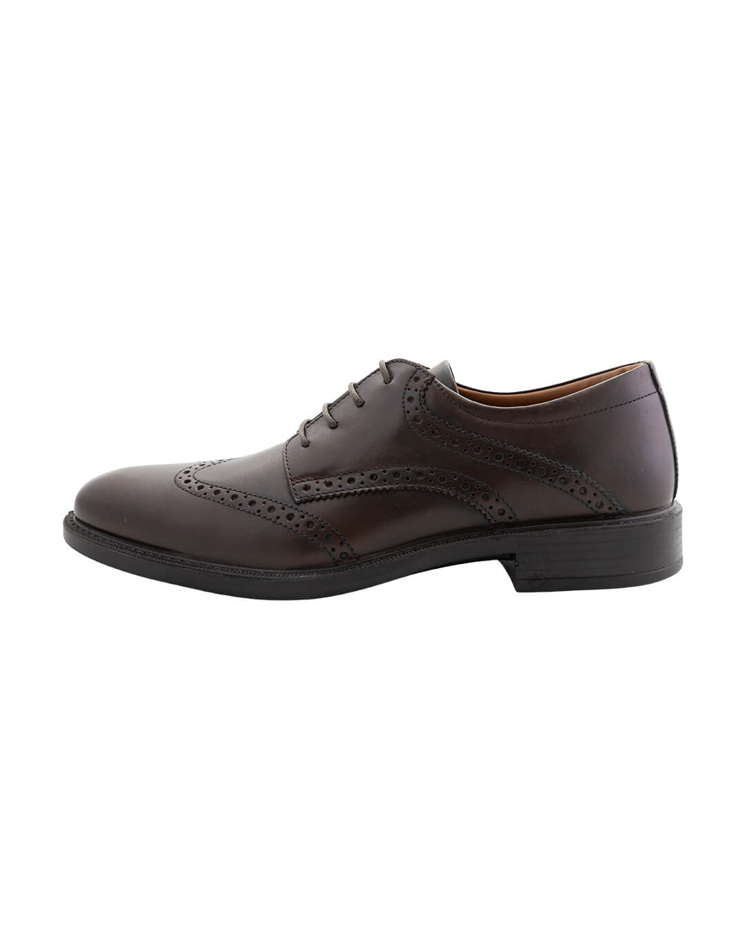 Brown Leather Full Brogue Derby Comfort Shoes