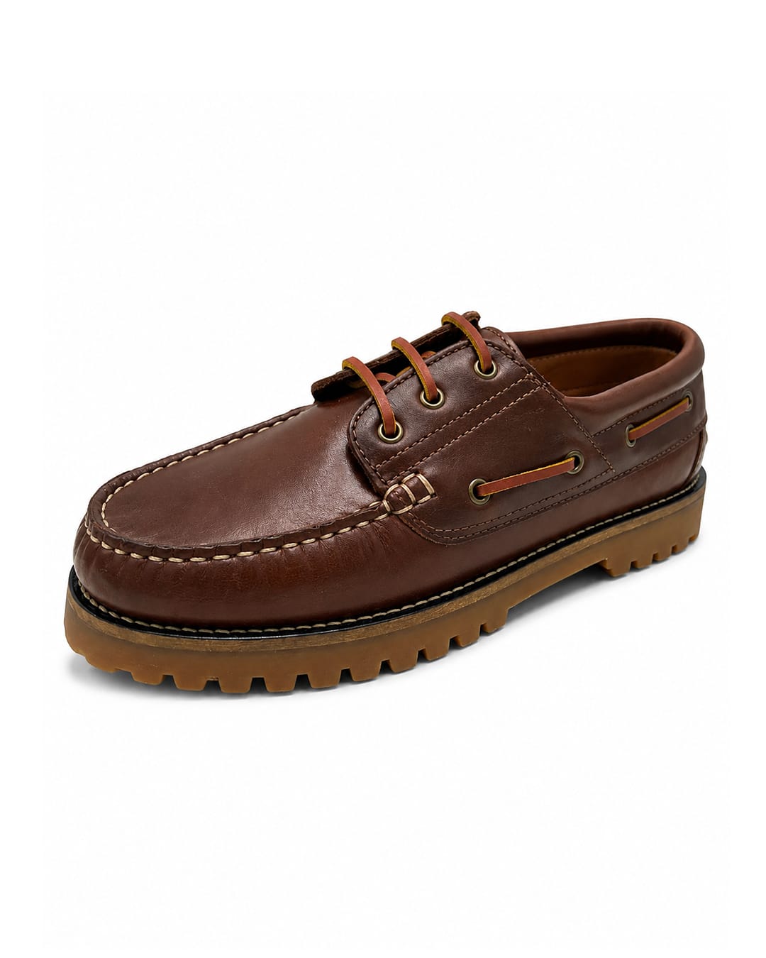 Gagliardi Tan Shoes Boat Cleated Sole