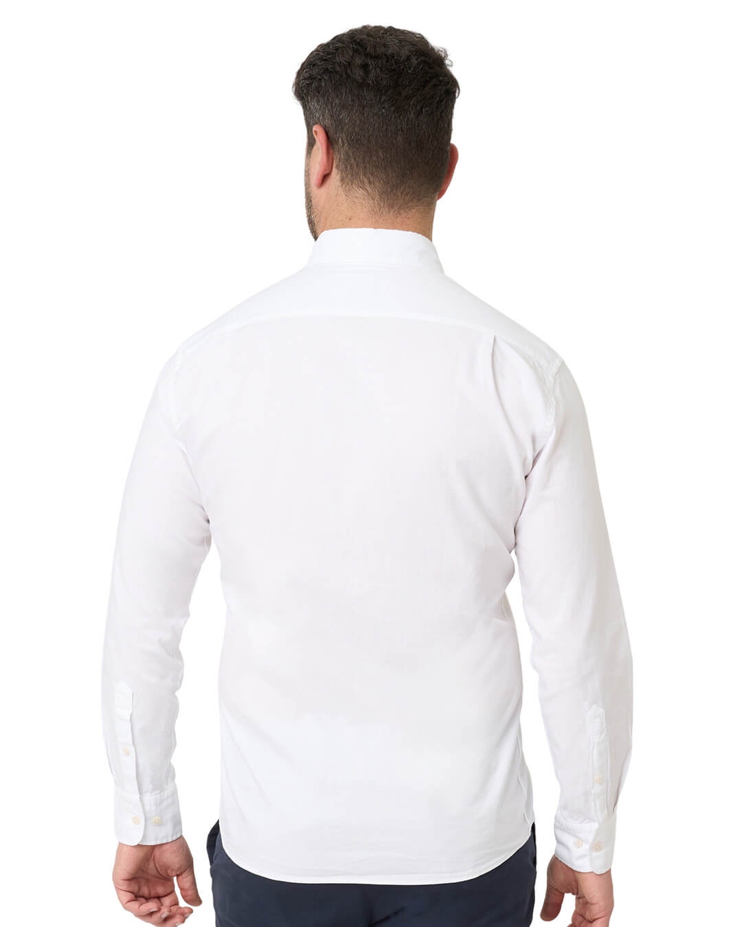White Garment Dyed Oxford Button Down Shirt