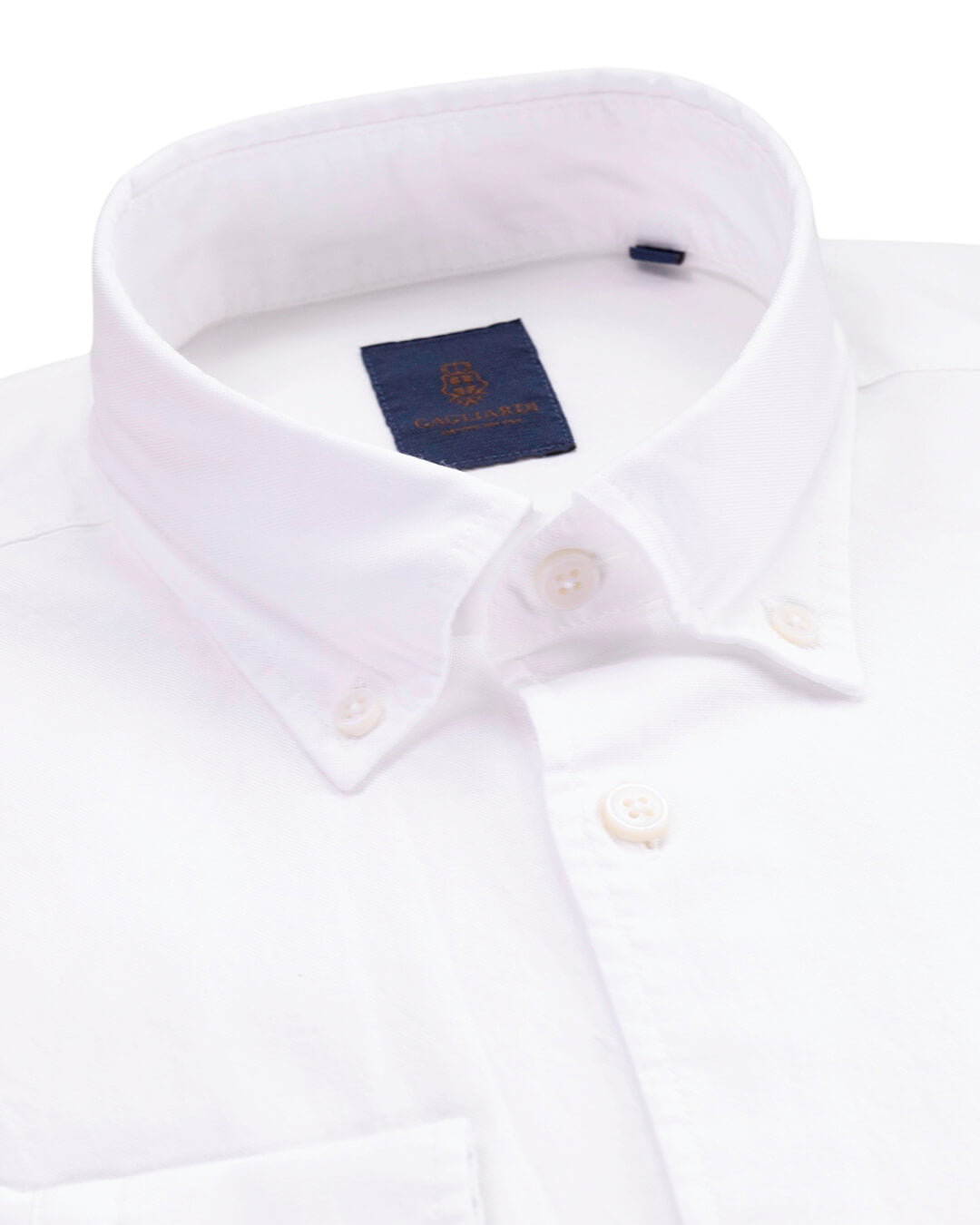White Garment Dyed Oxford Button Down Shirt