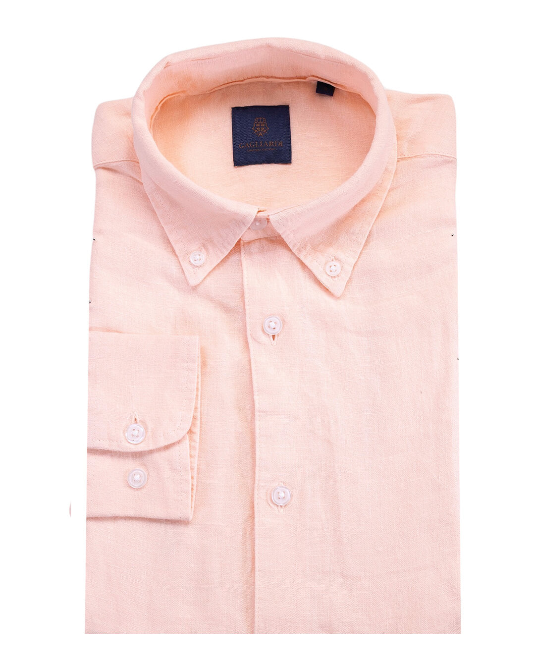 Apricot Garment Dyed Linen Button Down Shirt