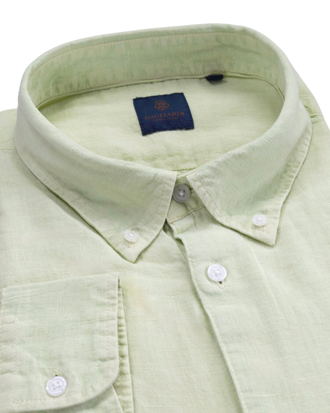 Olive Garment Dyed Linen Button Down Shirt