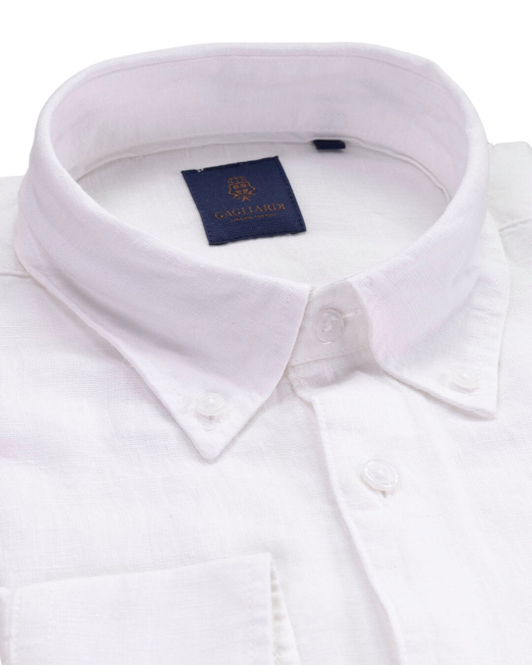 White Garment Dyed Linen Button Down Shirt