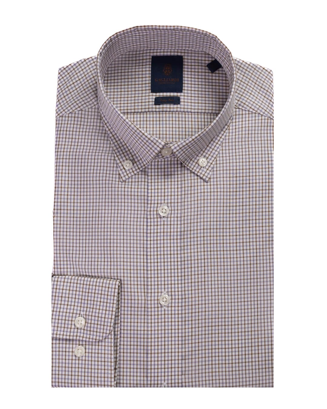 Gagliardi Brown Graph Check Easy Iron Button Down Shirt