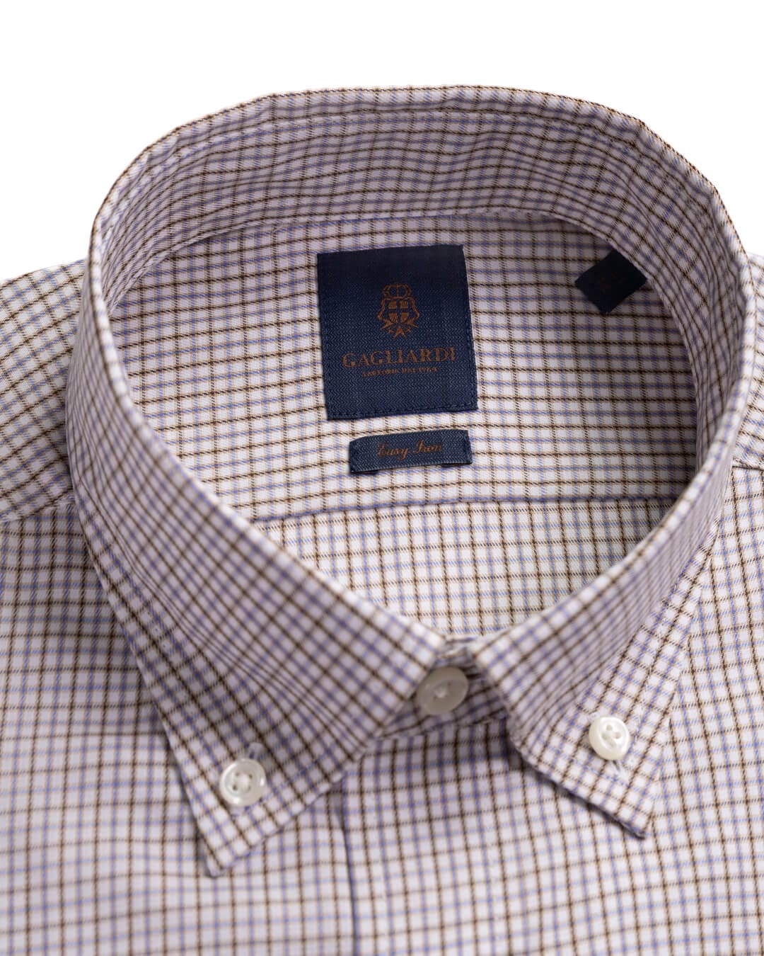 Gagliardi Brown Graph Check Easy Iron Button Down Shirt