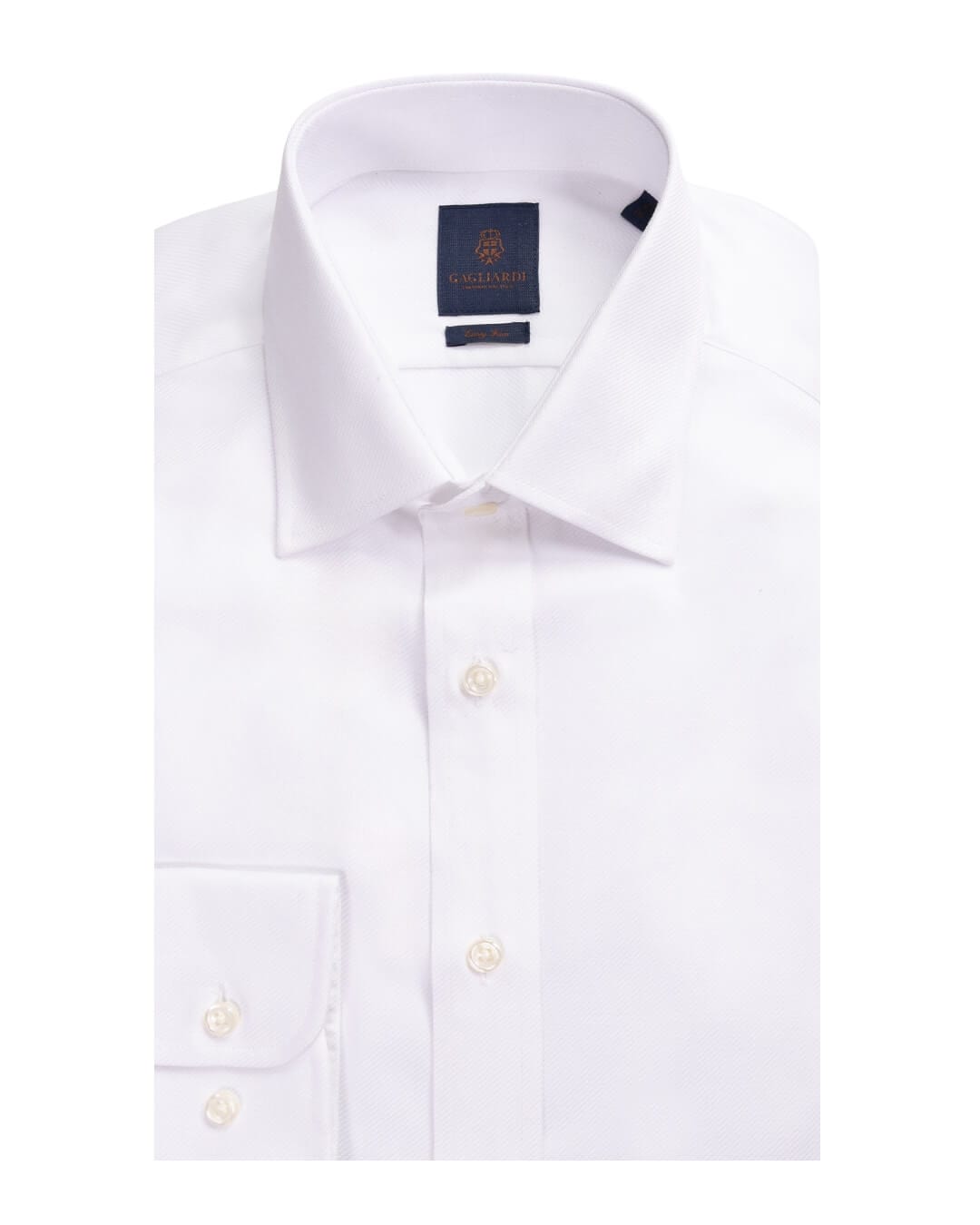 Gagliardi White Textured Twill Easy Iron Shirt