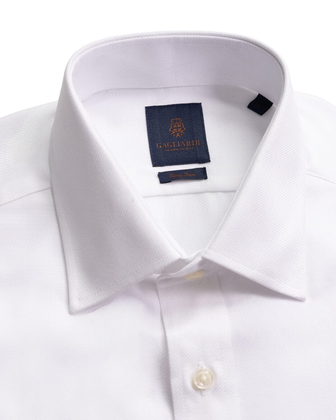 Gagliardi White Textured Twill Easy Iron Shirt