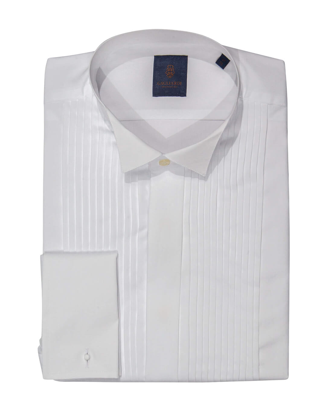 White Pleated With Traditional Wing Collar & Fly Front Dress Shirt