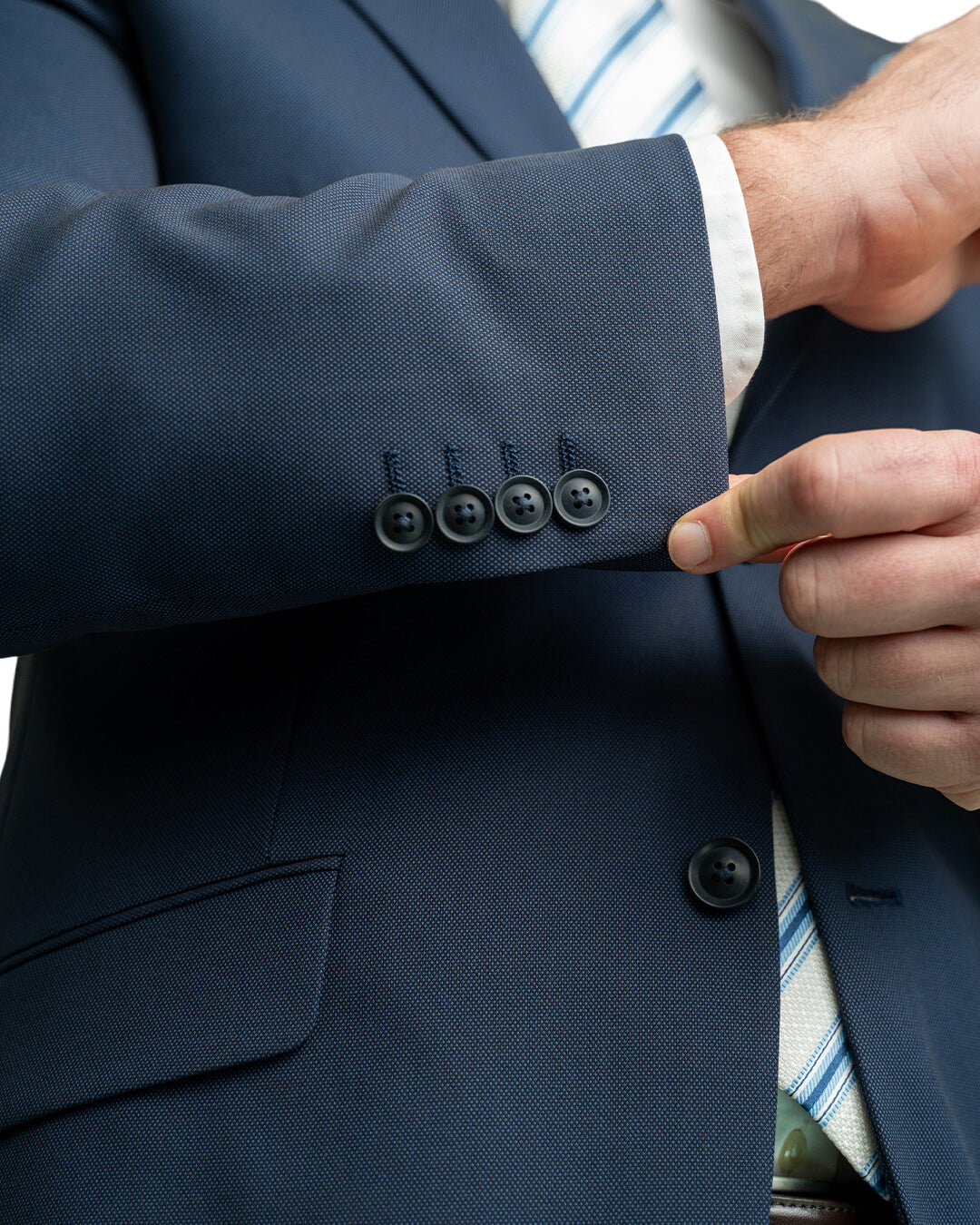 Navy Machine Washable Pindot Suit