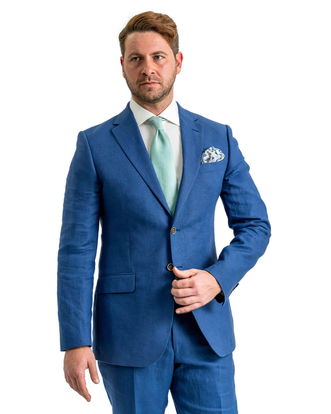 Blue Duca Visconti di Modrone Italian Linen Suit