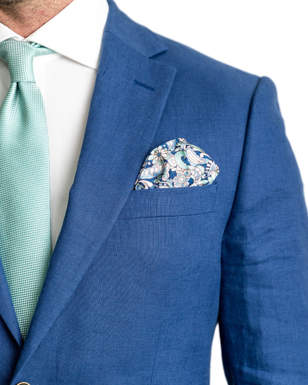 Blue Duca Visconti di Modrone Italian Linen Suit