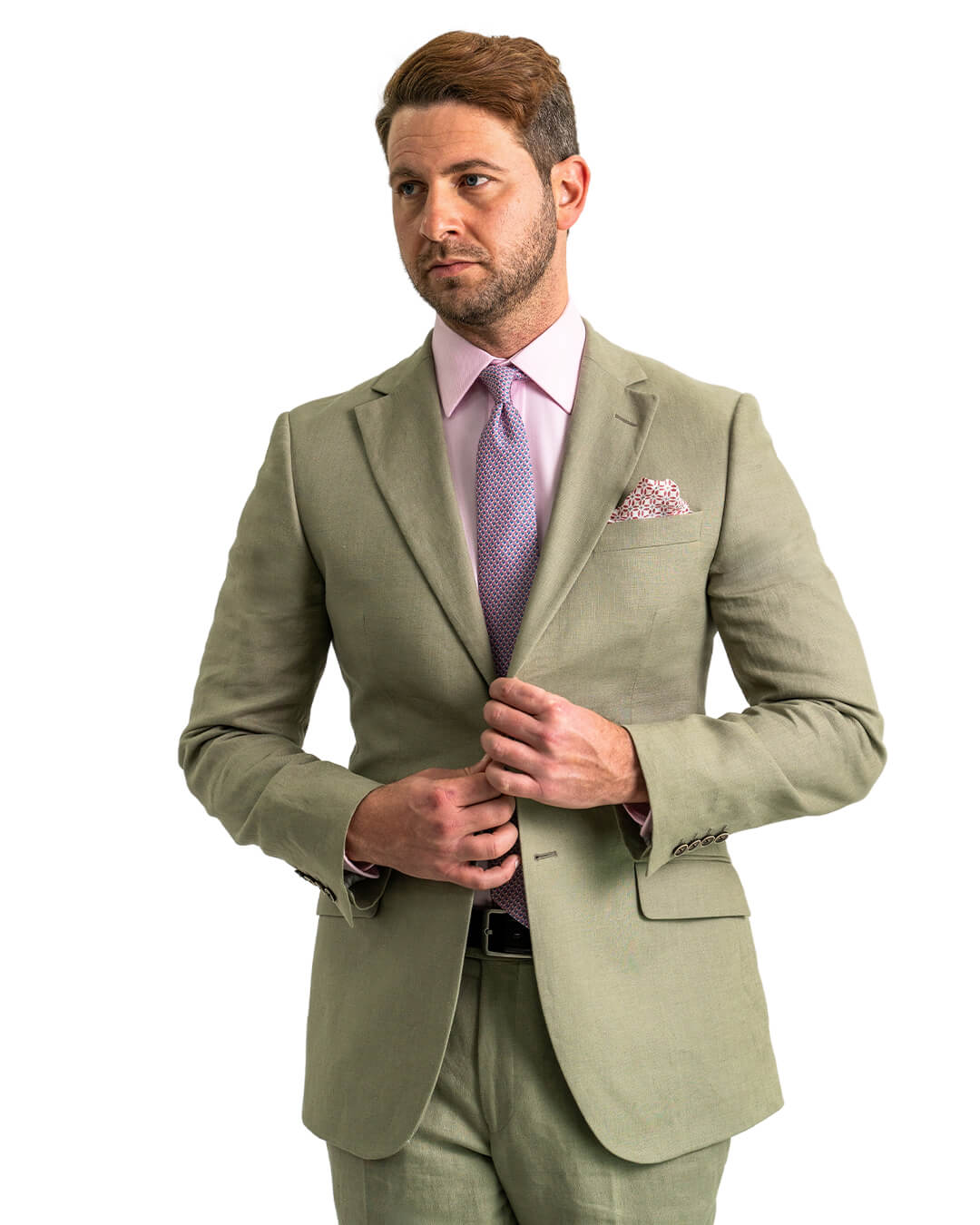 Olive Duca Visconti di Modrone Italian Linen Suit