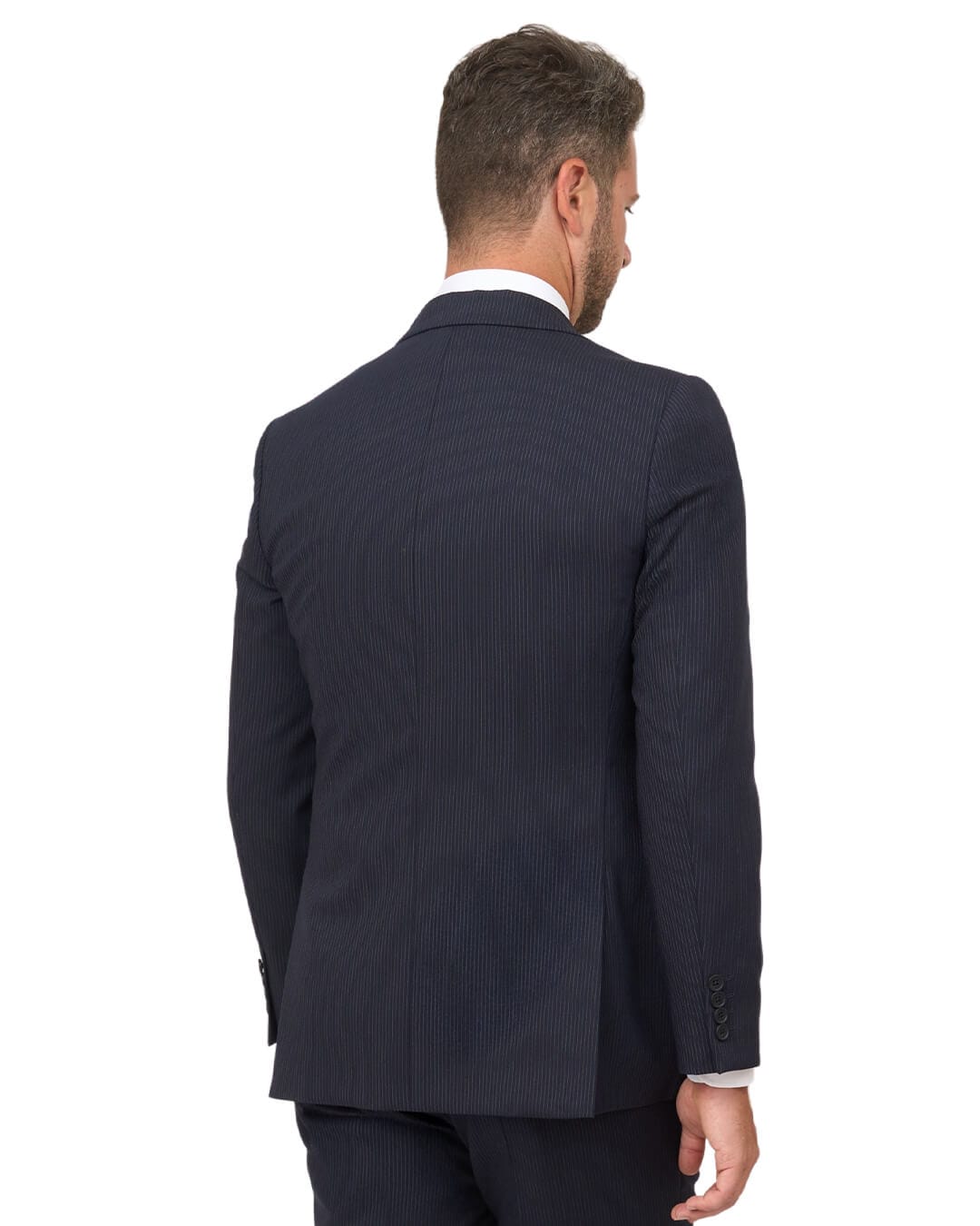 Gagliardi Navy Suit Fine Stripe