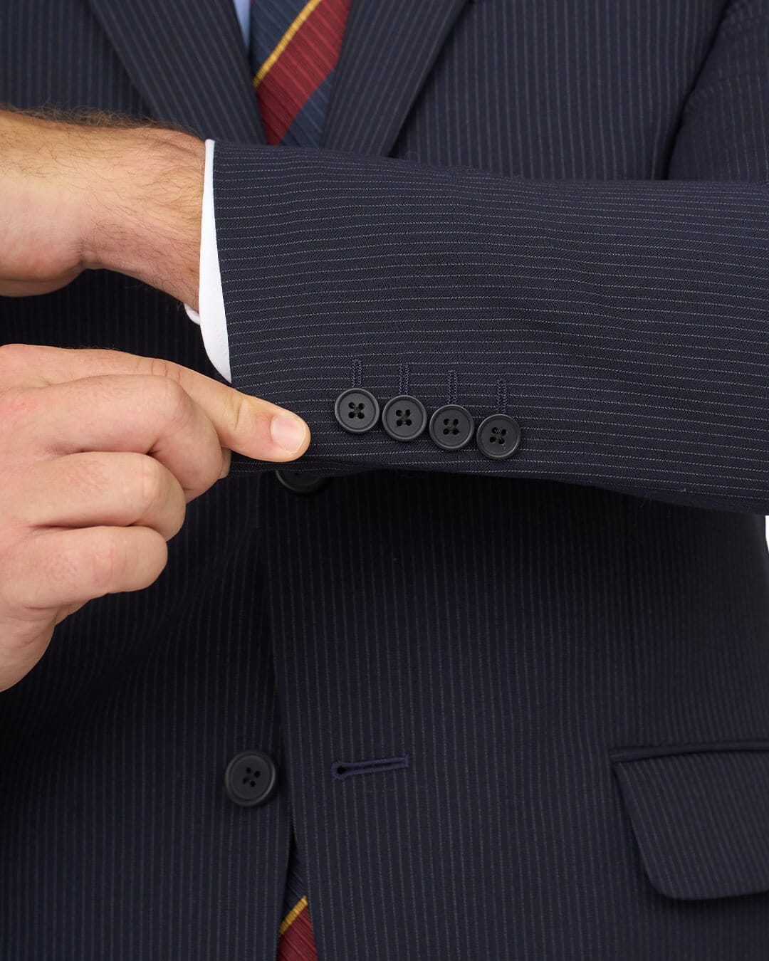 Gagliardi Navy Suit Fine Stripe