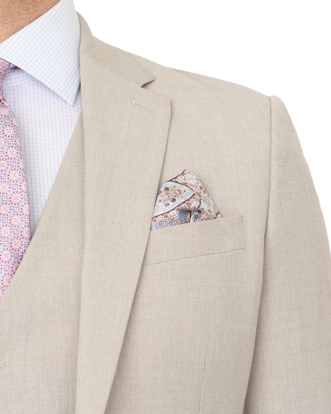 Stone Sharkskin Machine Washable Suit