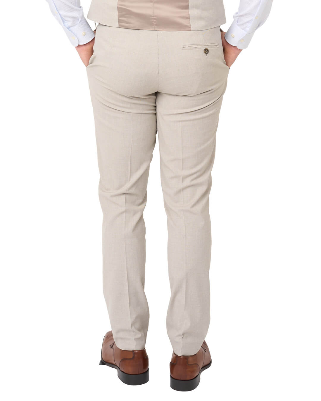 Stone Sharkskin Machine Washable Suit