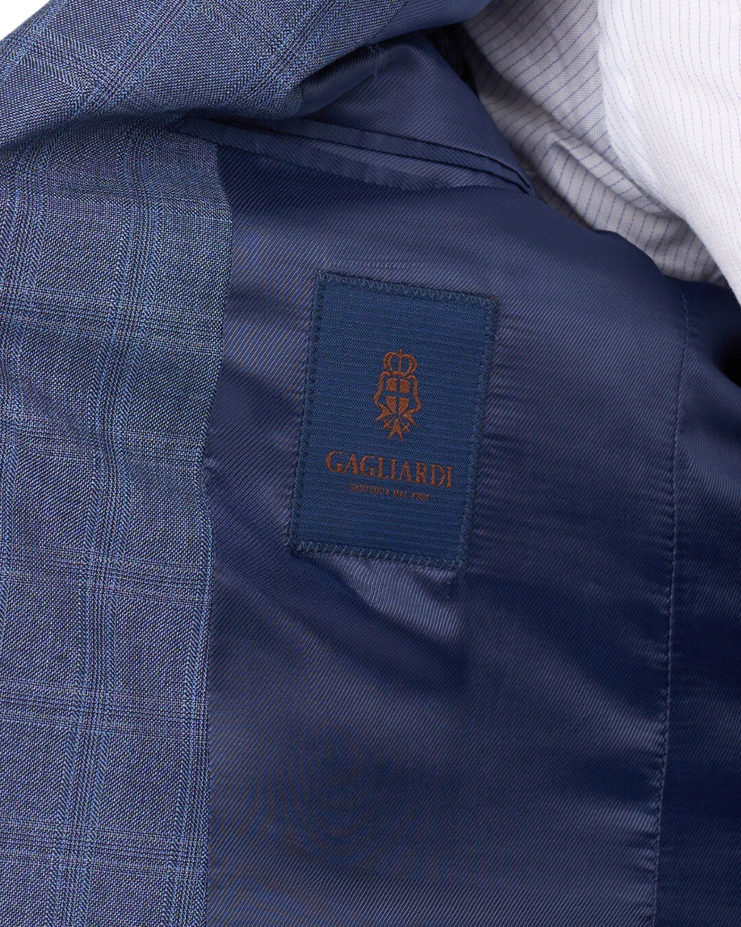 Blue Sharkskin Check Machine Washable Suit