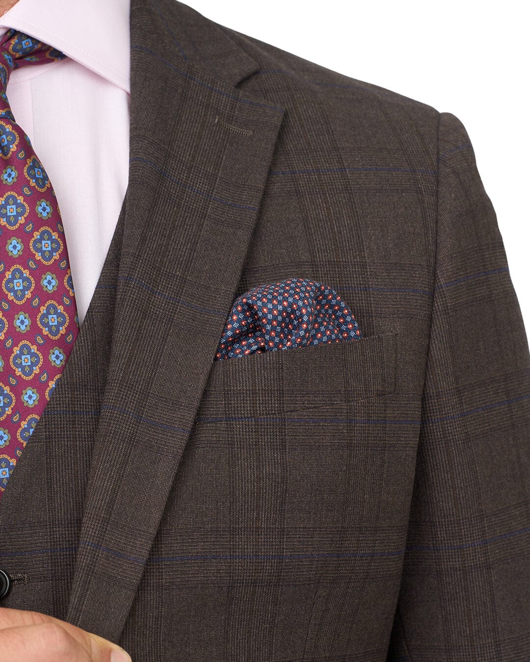 Gagliardi Brown Check Machine Washable Suit
