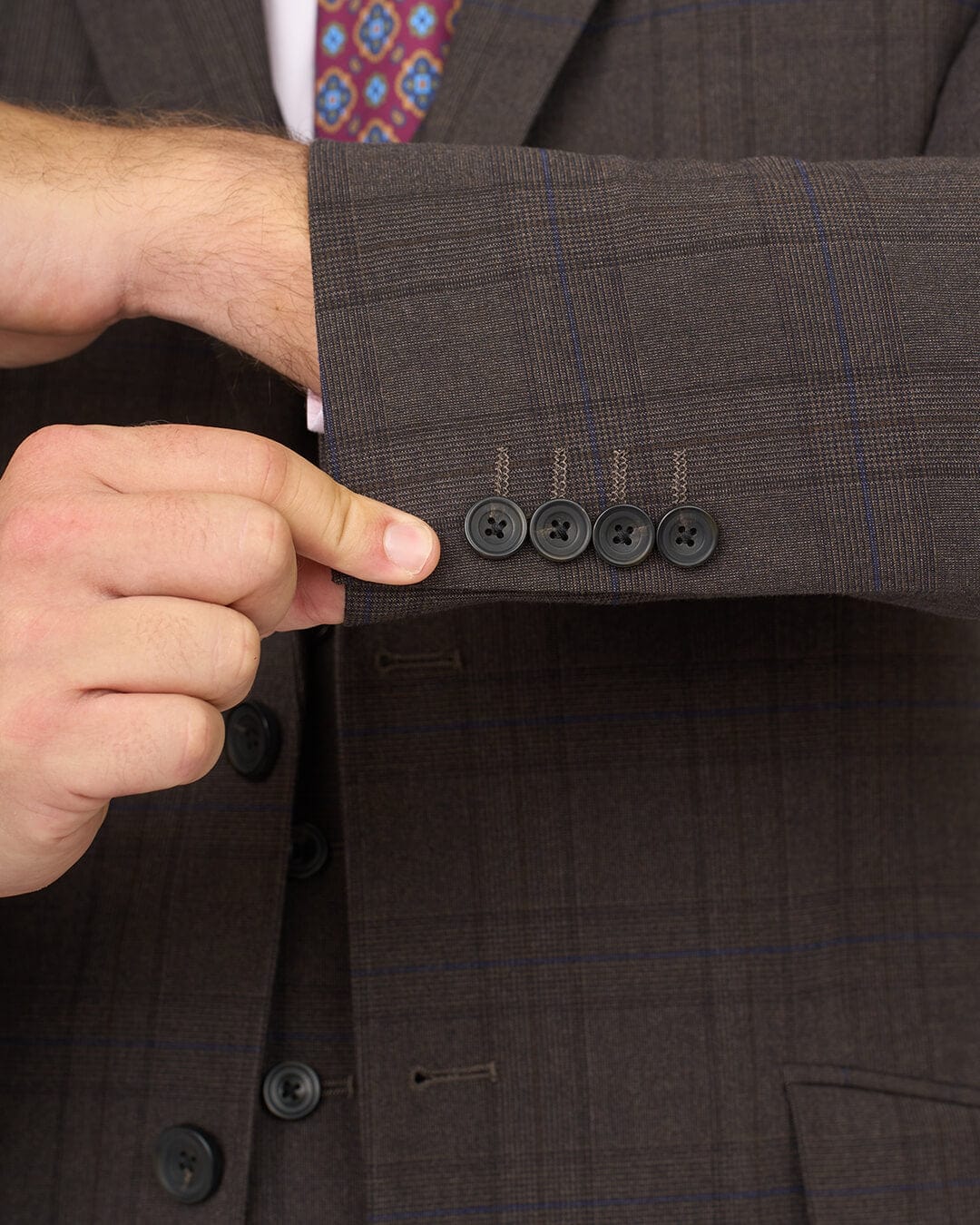 Gagliardi Brown Check Machine Washable Suit