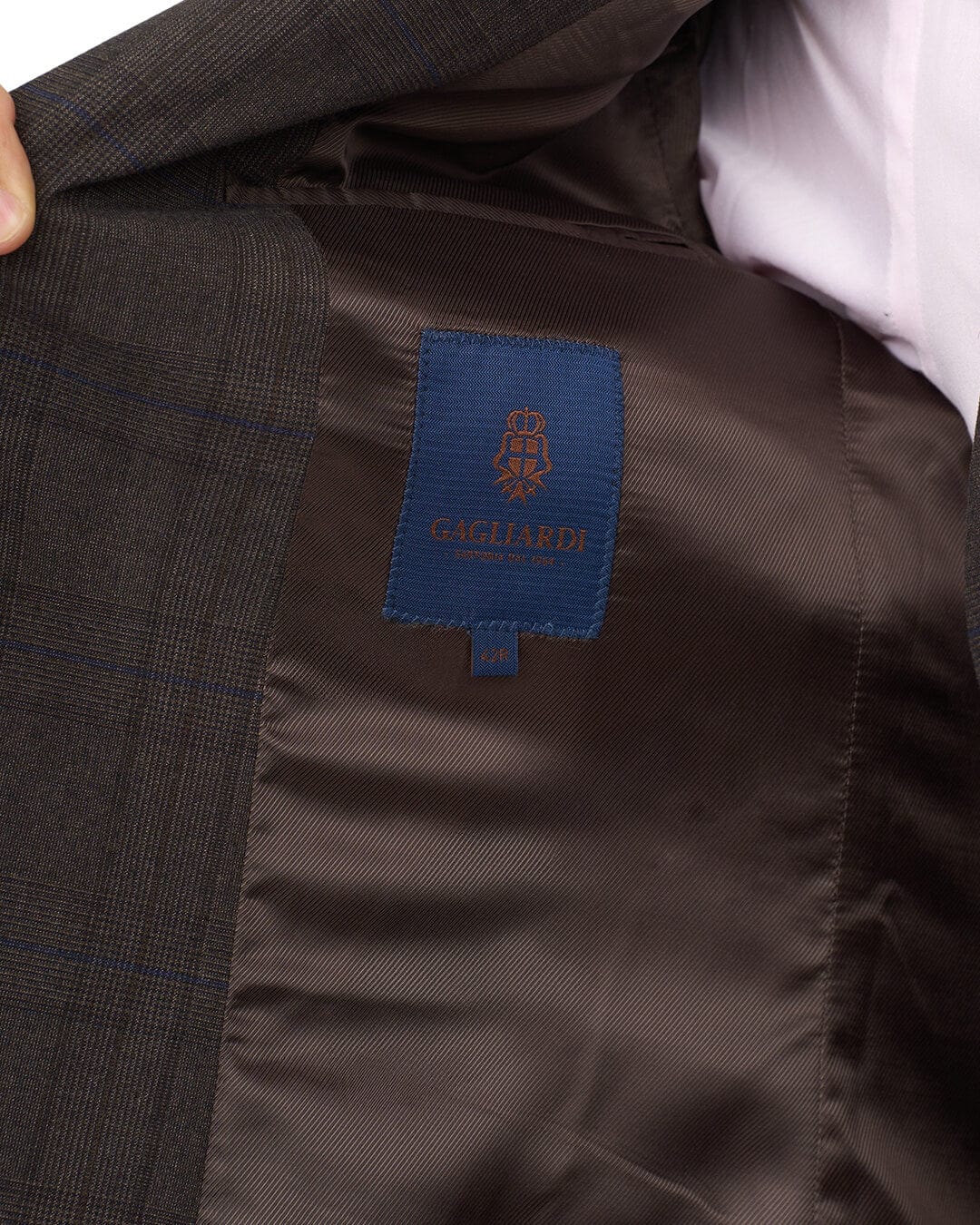 Gagliardi Brown Check Machine Washable Suit