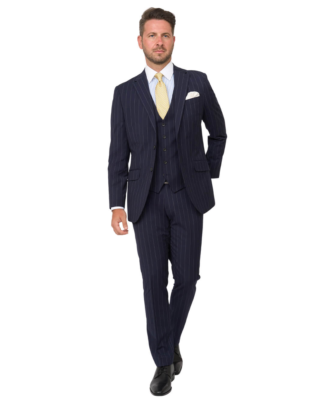 Gagliardi Navy Striped Machine Washable Suit