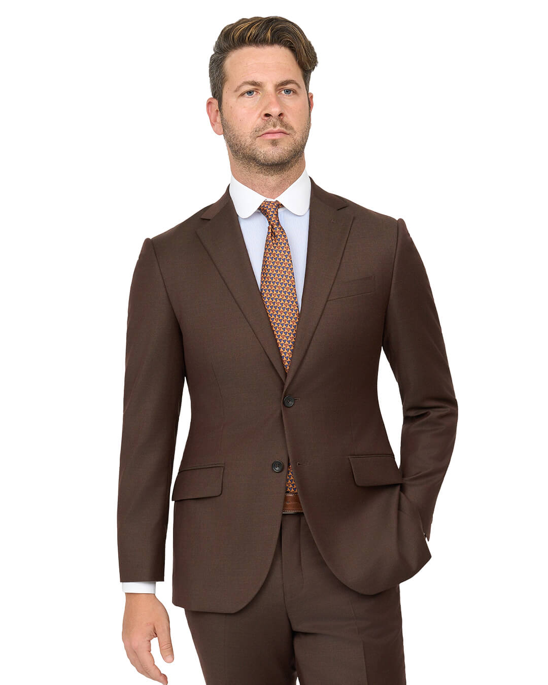 Gagliardi Brown Suit Twill Super 110S