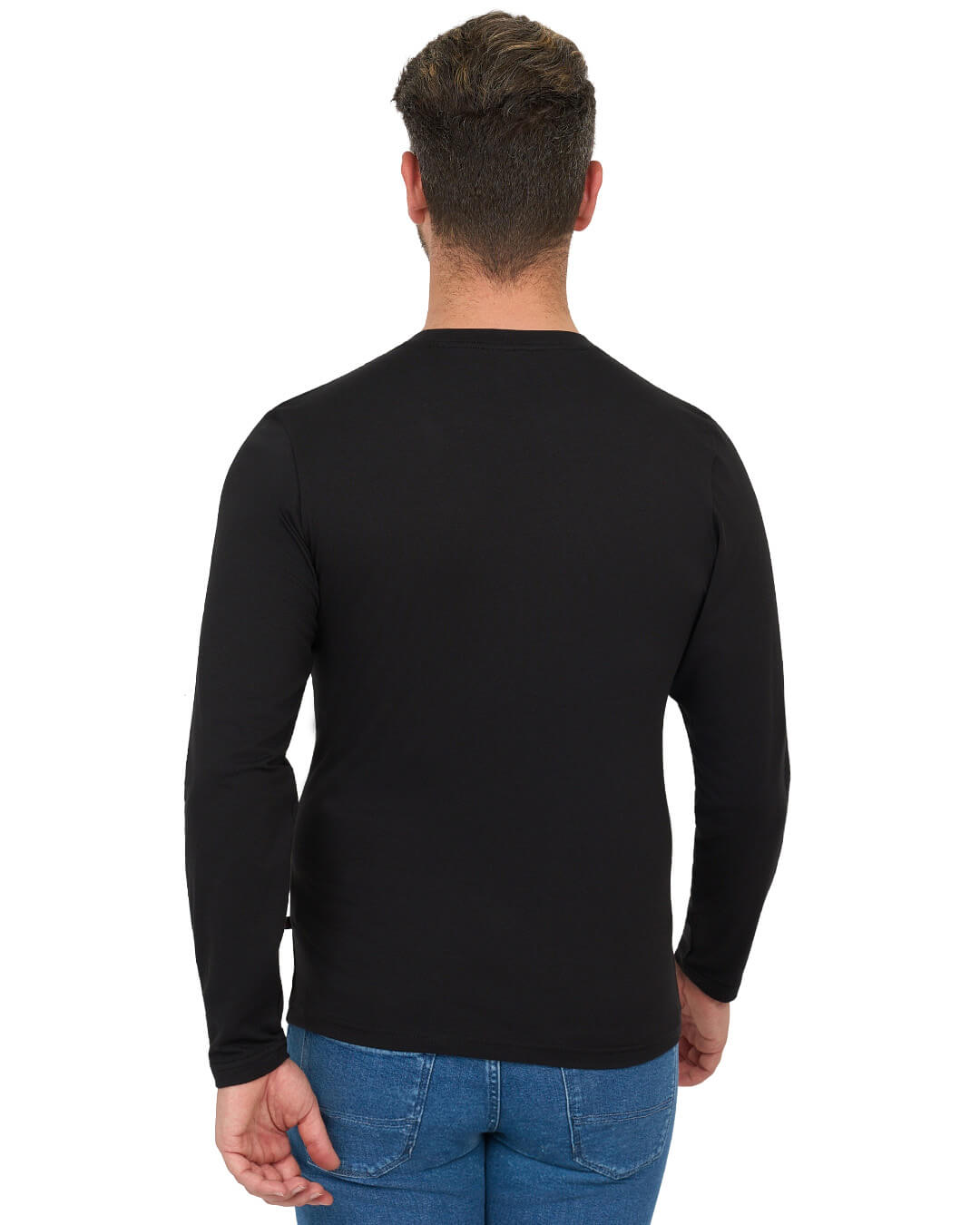 Gagliardi Black T-Shirt Long Sleeve Cotton Stretch