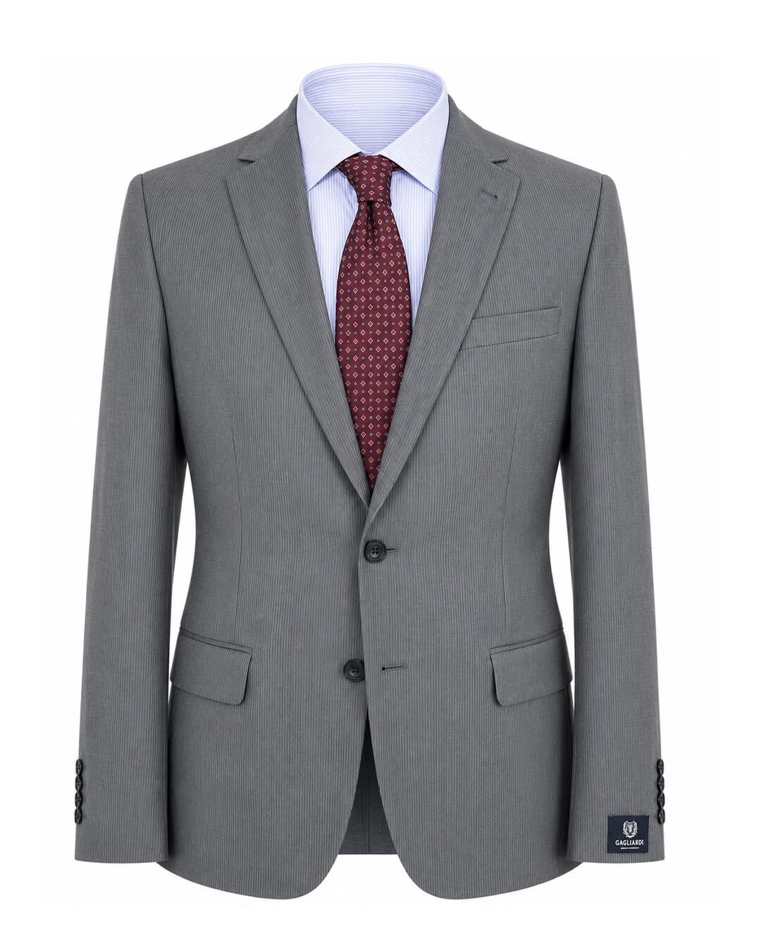 Light Grey Striped Two Piece Suit