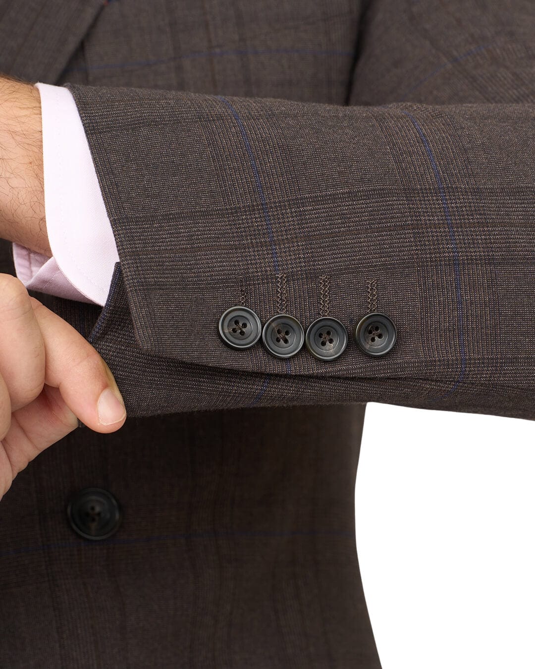 Gagliardi Brown Check Double Breasted Machine Washable Suit