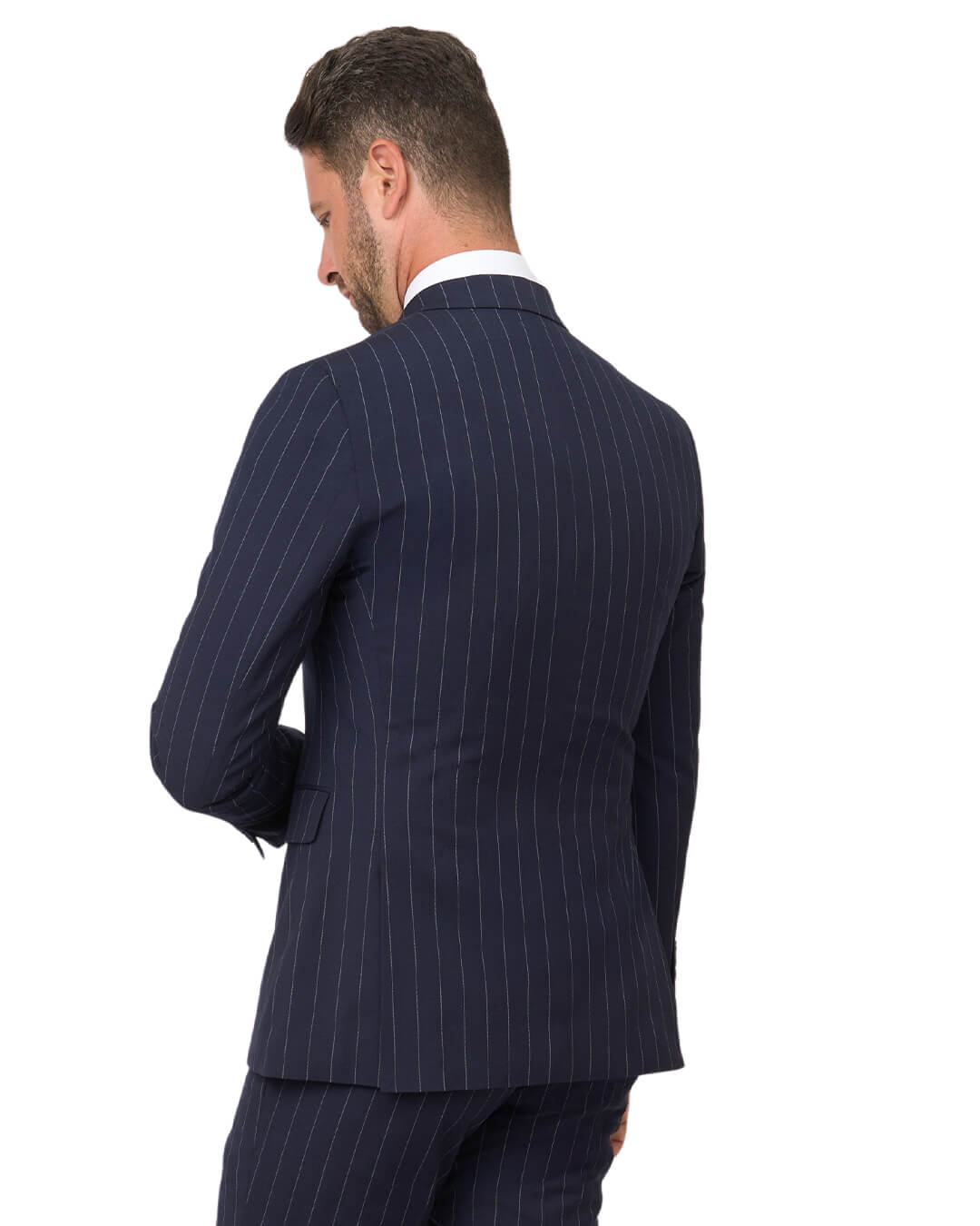 Gagliardi Navy Stripe Double Breasted Machine Washable Suit