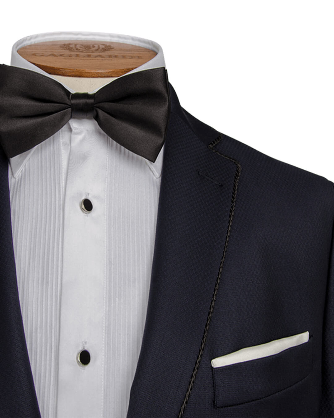 Granatowy, dwuczęściowy smoking wieczorowy z mikrożakardu