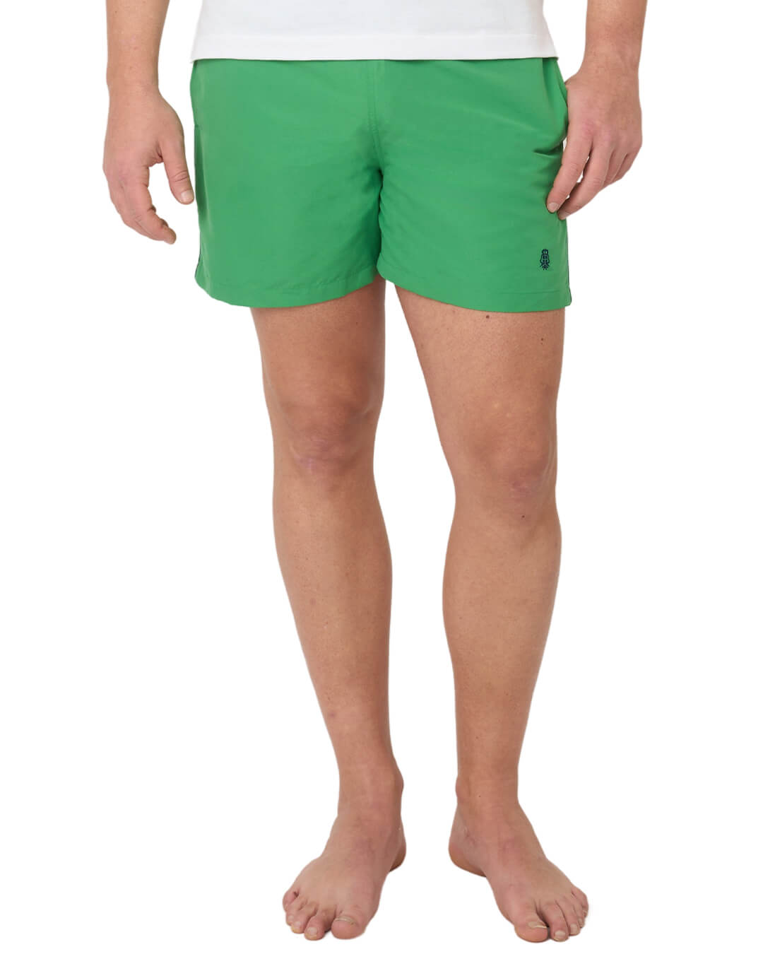 Green Piped Swim Shorts