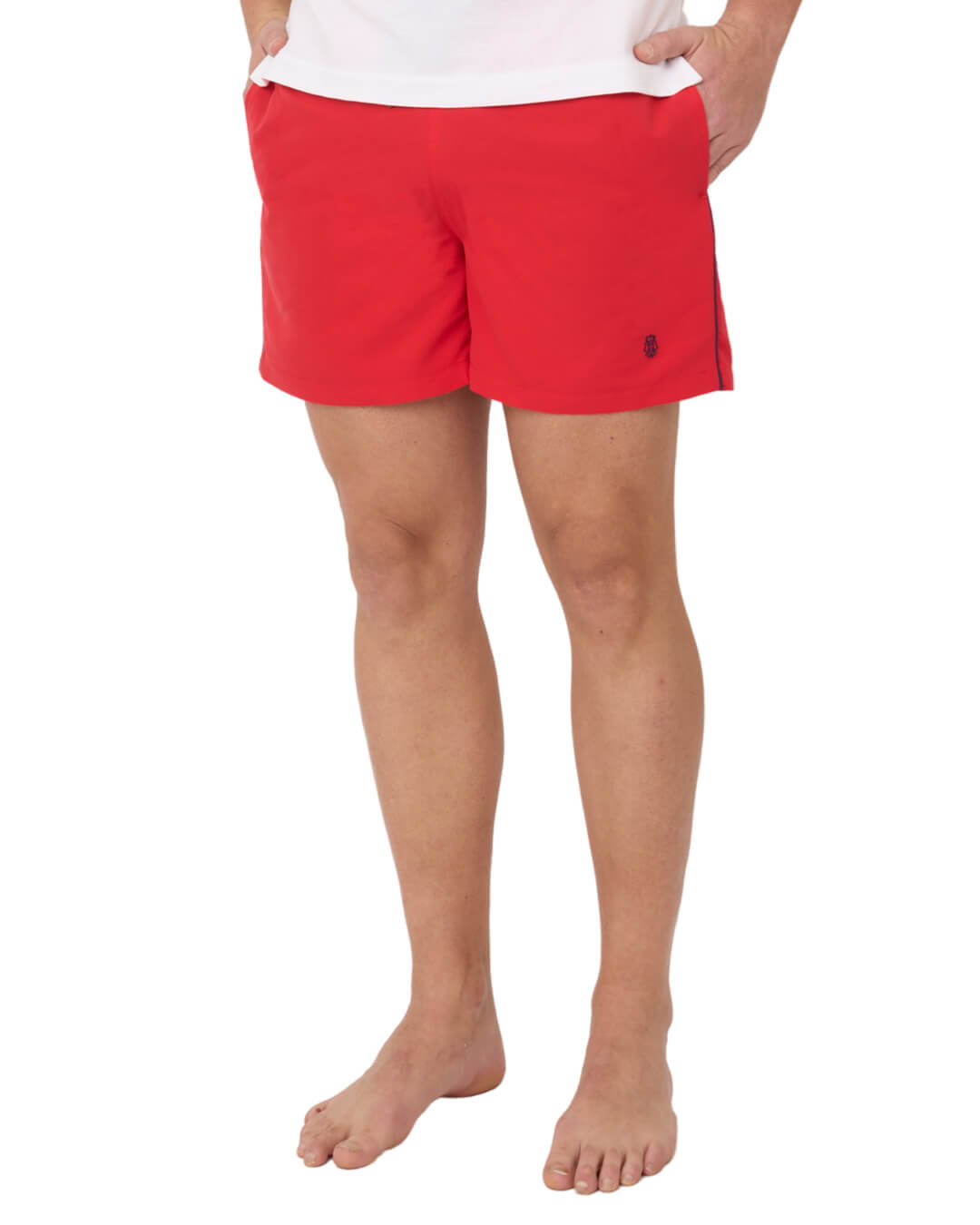 Red Piped Swim Shorts