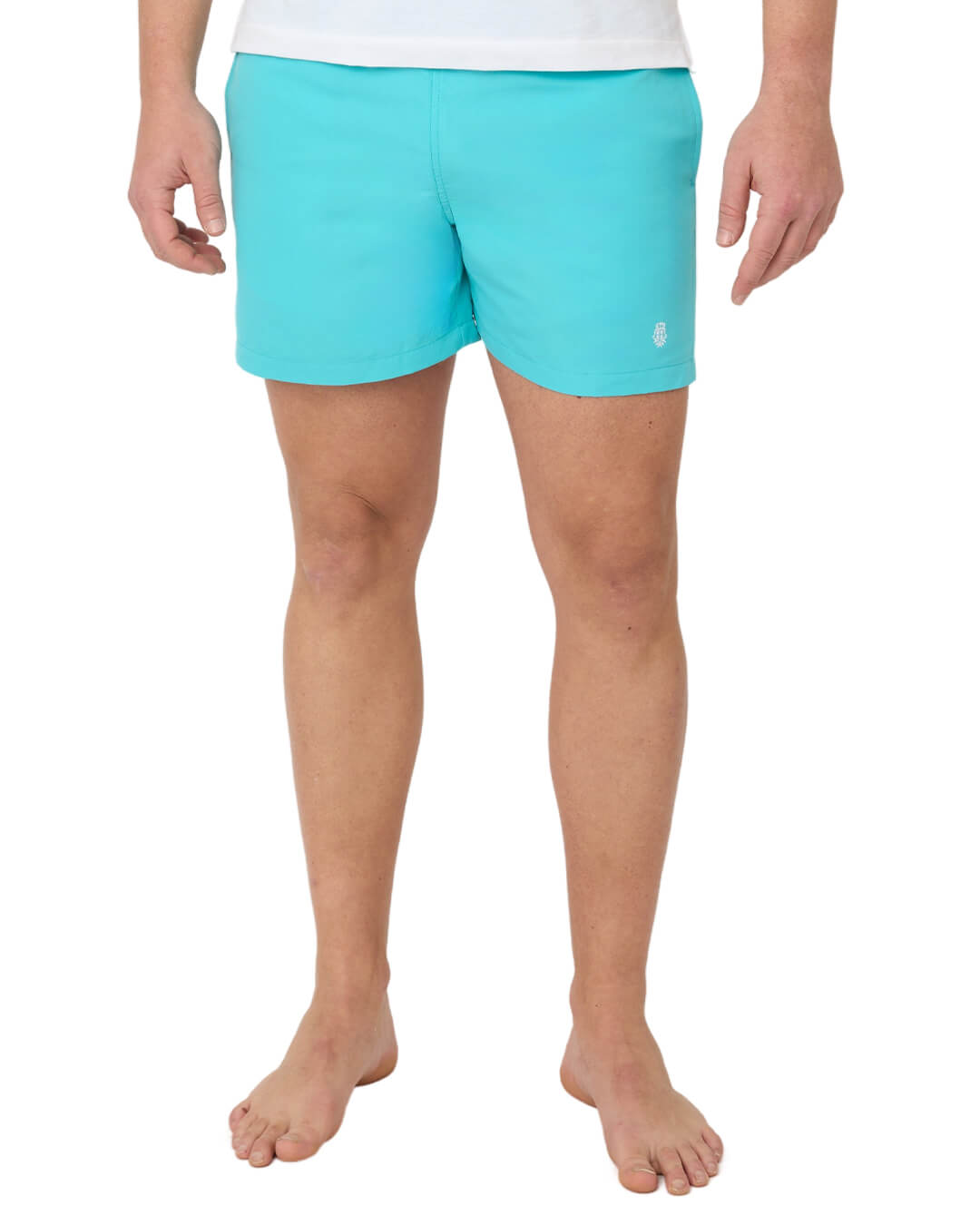 Turquoise Piped Swim Shorts