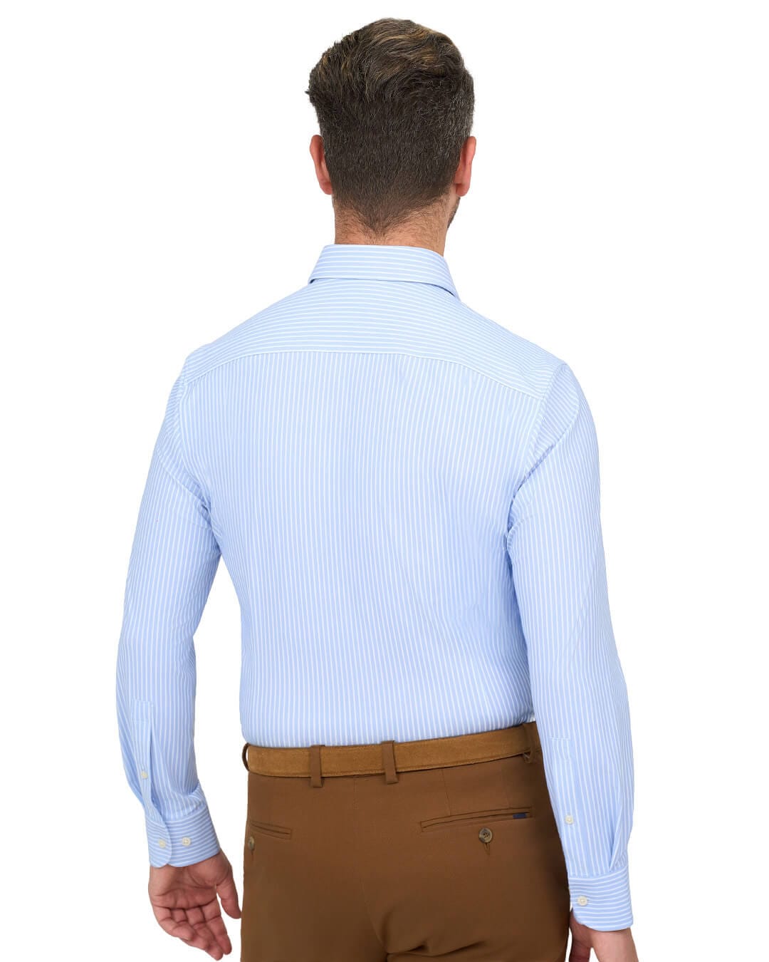 Gagliardi Blue Shirt Performance Stretch White Stripe