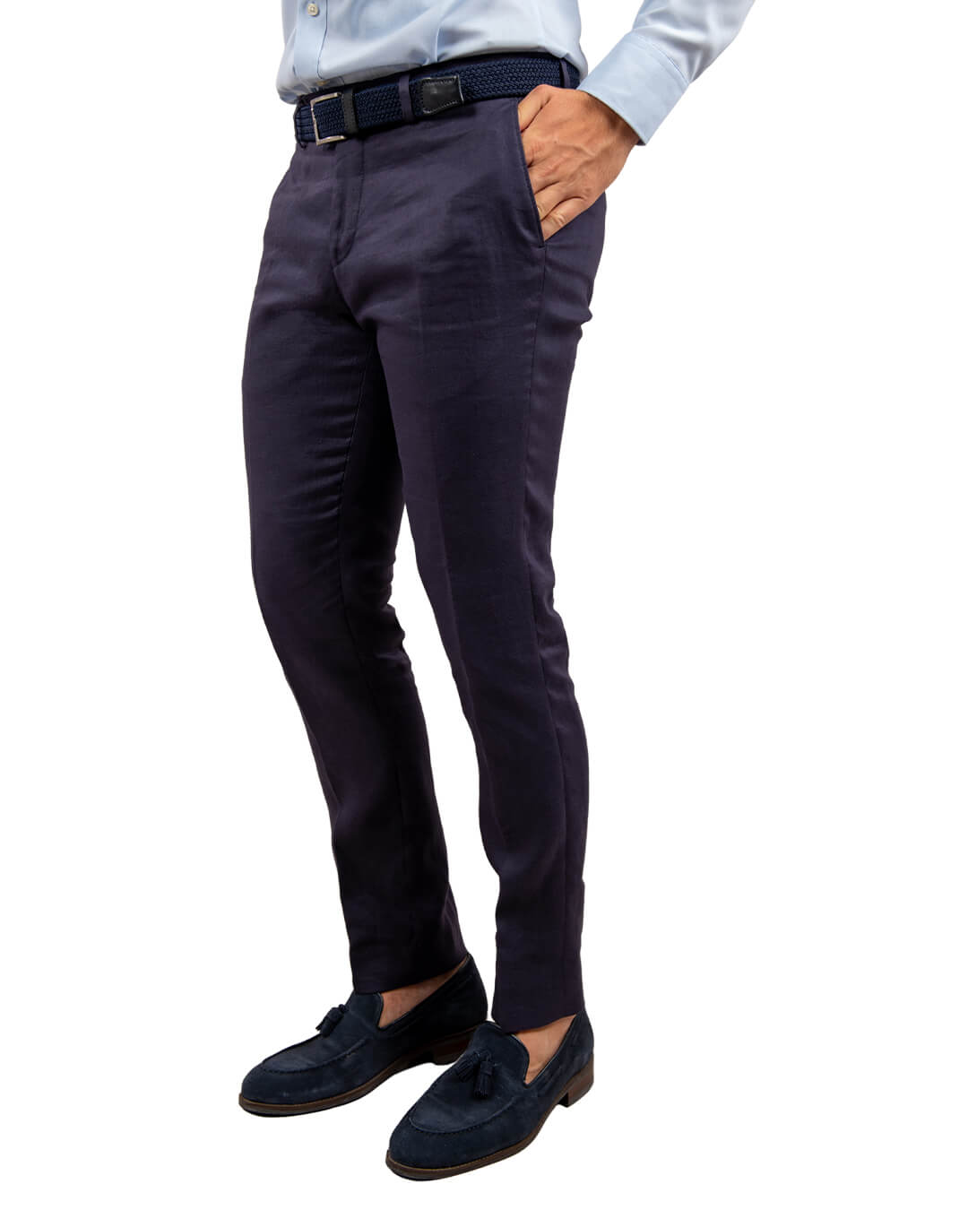 Navy Linen Trousers