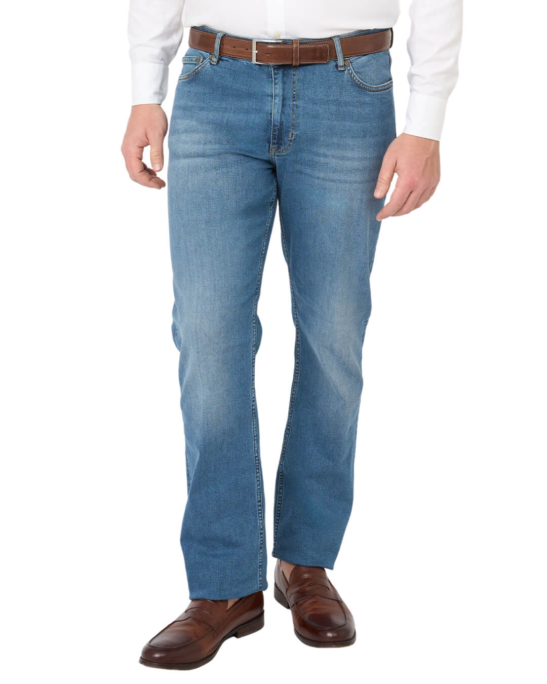 Mid-Blue Washed Jeans