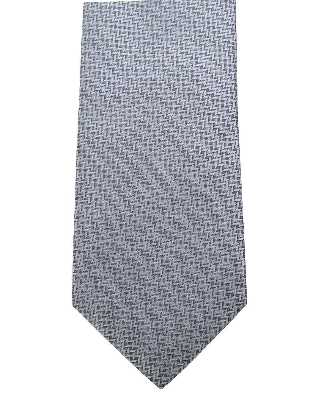 Silver Chevron Weave Italian Silk Tie