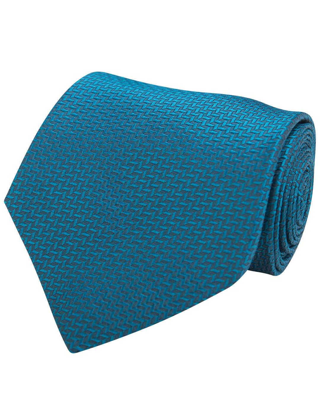 Teal Chevron Weave Italian Silk Tie