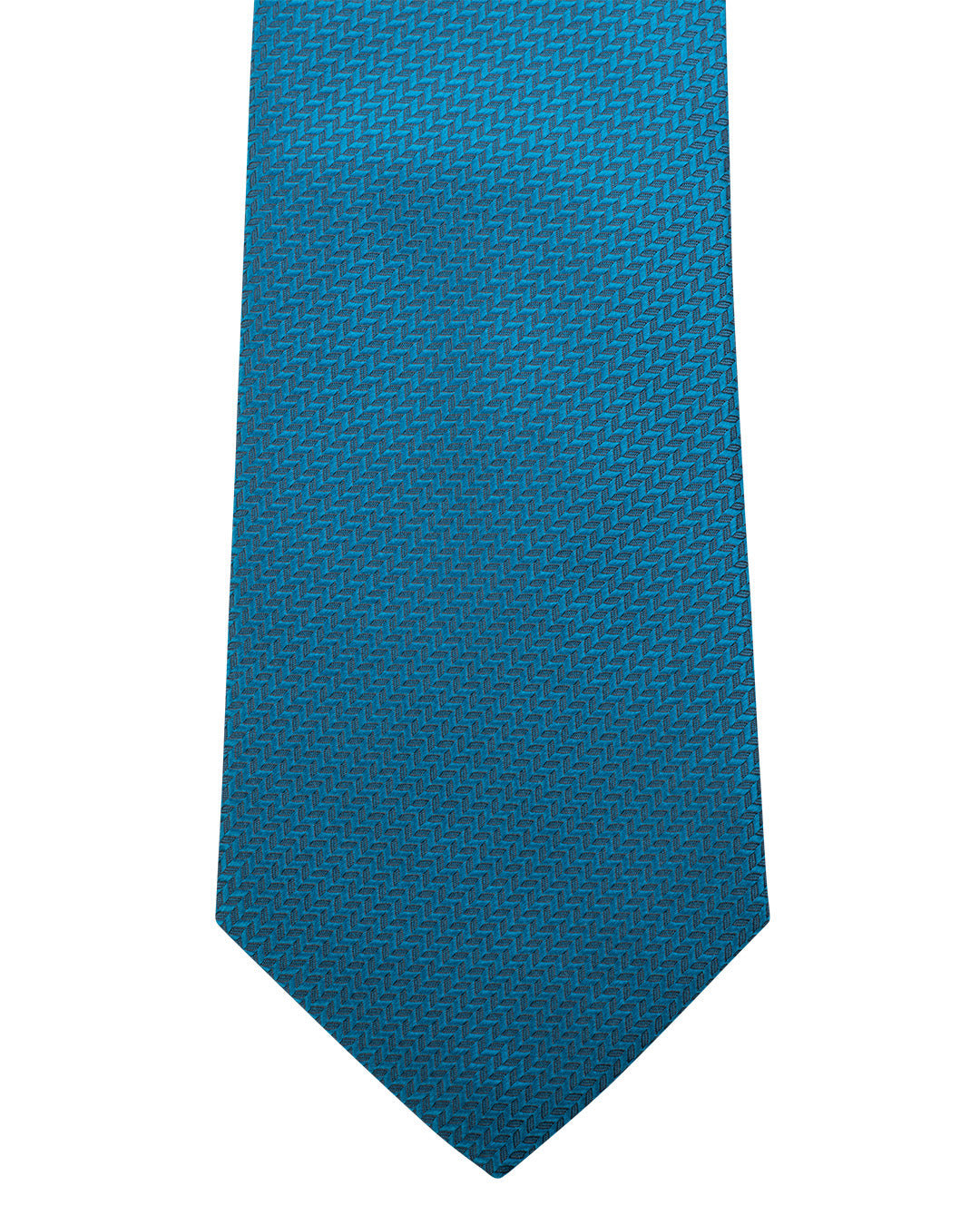 Teal Chevron Weave Italian Silk Tie
