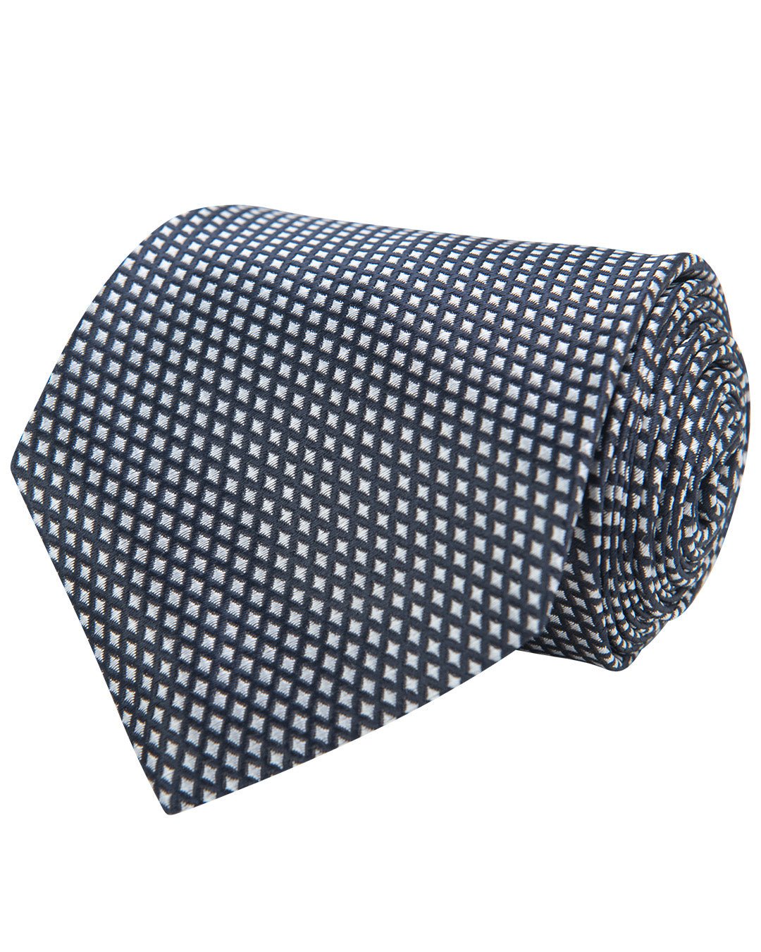 Navy Diamond Weave Italian Silk Tie